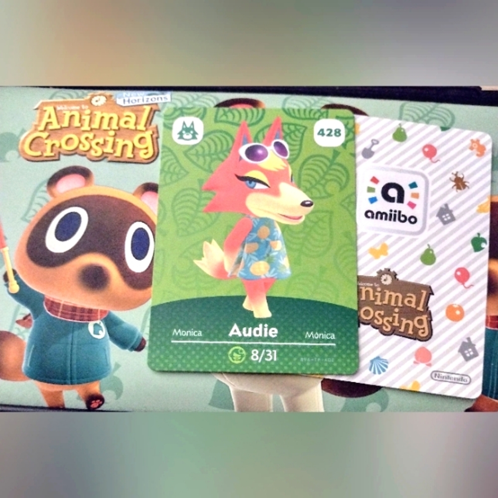 *FREE** Audie Amiibo Card Animal Crossing Nintendo Girl Boy Women Men Teen